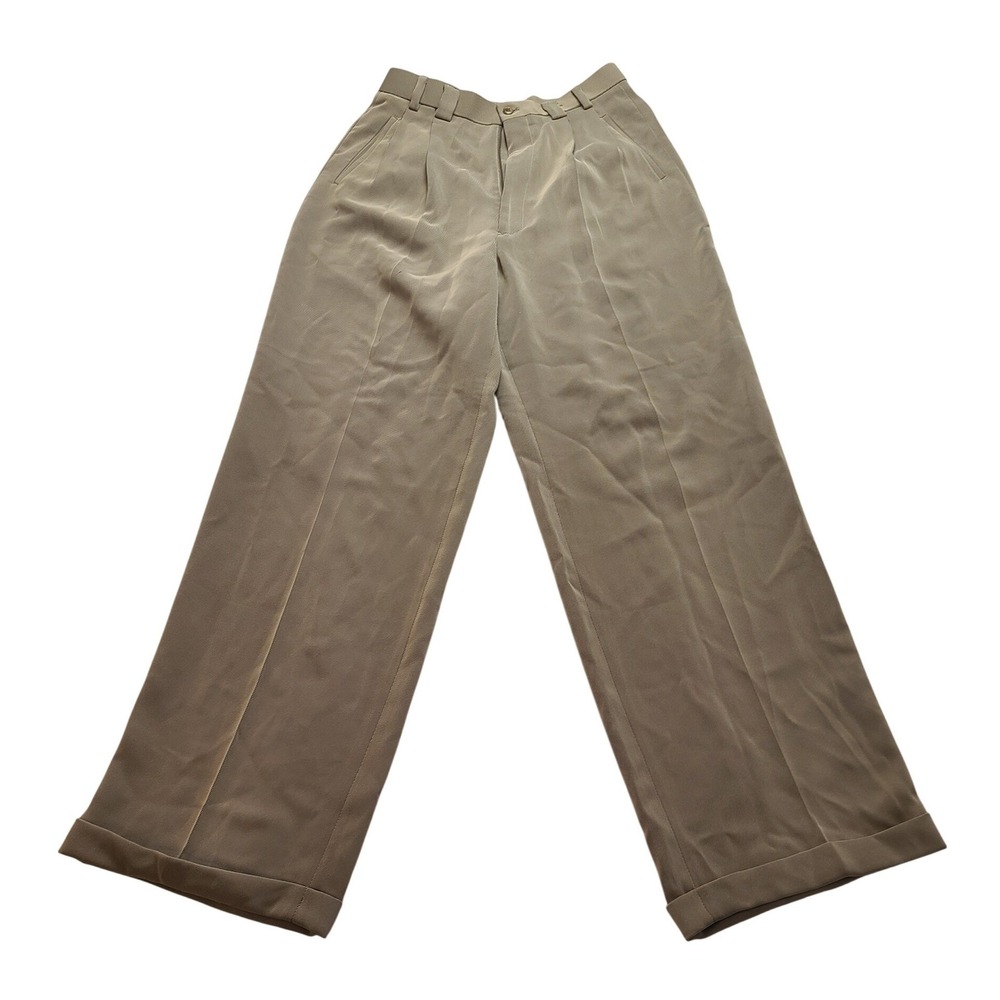 Pacelli Uomo Moda Pleated‎ Dress Pants Tan Khaki Cuffed Men's 33x34 NEW NWT